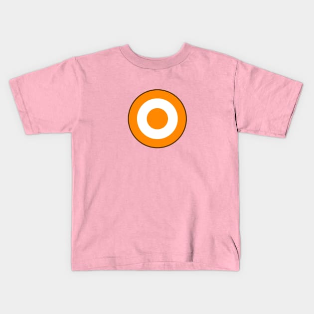 Orange and White Roundel Kids T-Shirt by Alan Hogan